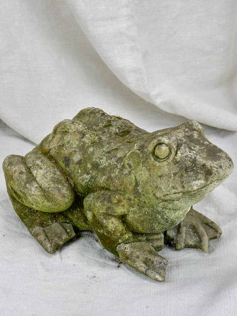 Antique French garden sculpture of a frog
