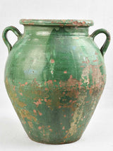 Large green olive pot with 2 handles 21¼"