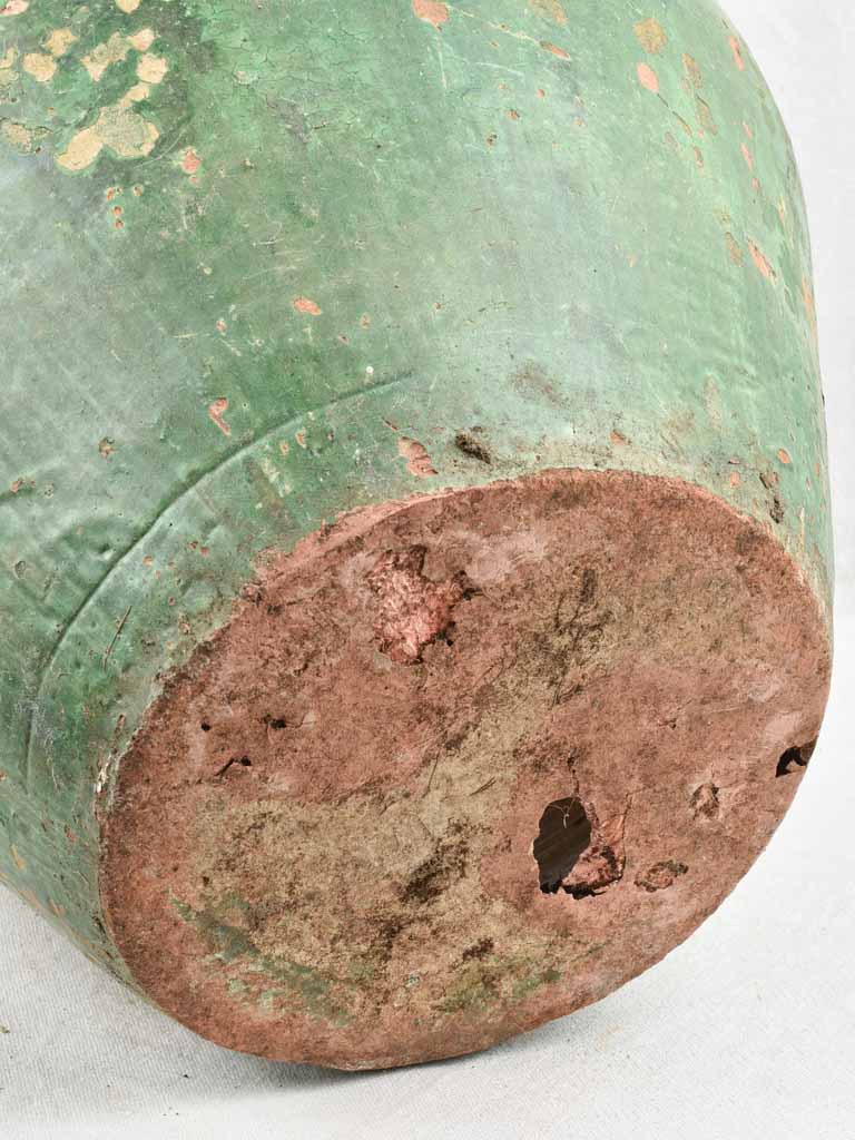Large green olive pot with 2 handles 21¼"