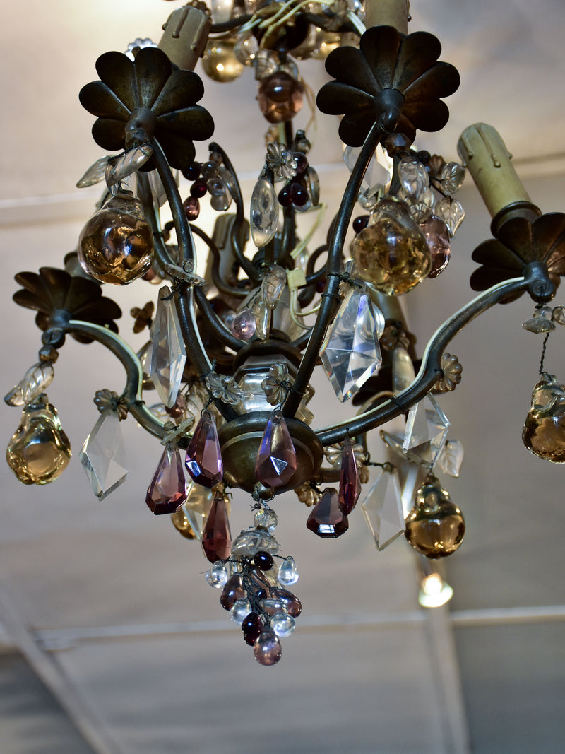 1920's chandelier with gems and fruits