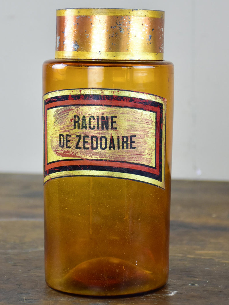 19th Century apothecary jar - Racine de Zedoaire