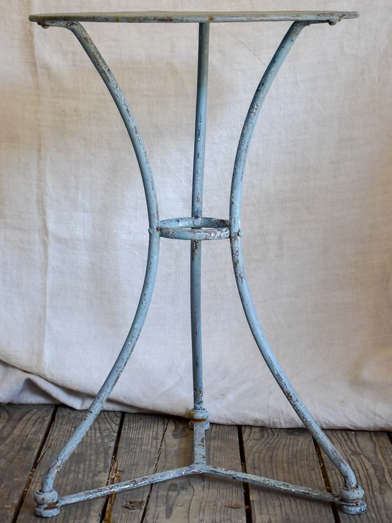 Small antique French garden table with lavender blue patina