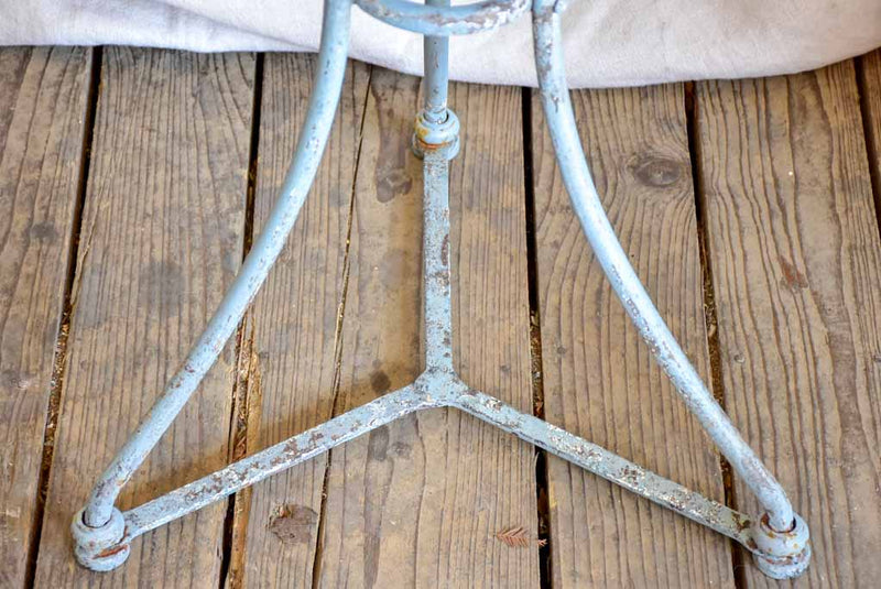 Small antique French garden table with lavender blue patina