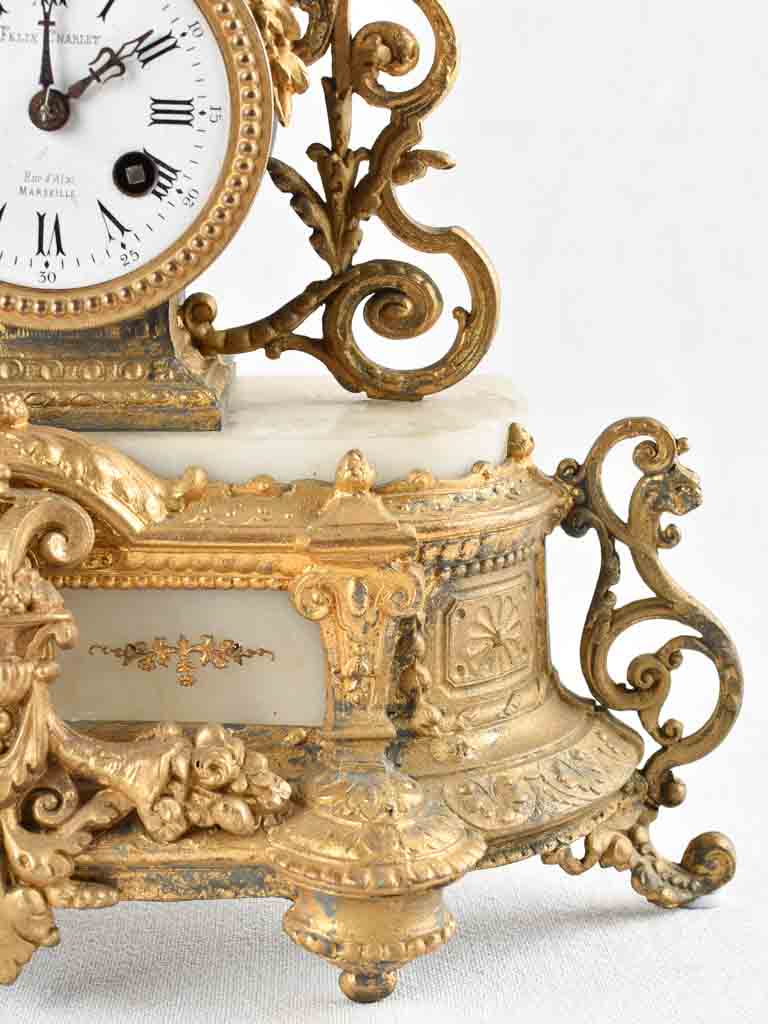 Exquisite bronze French mantle clock