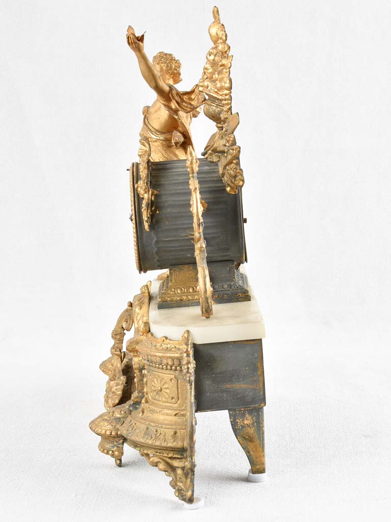 Age-worn beautifully crafted mantle clock