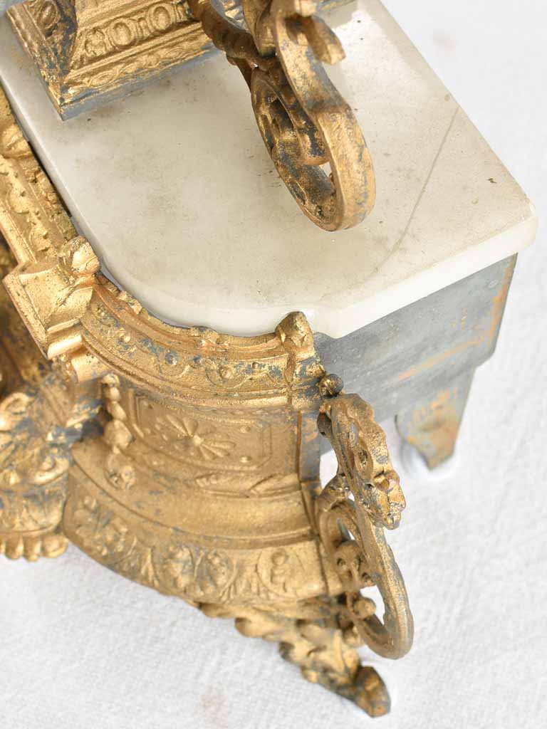 Elegantly aged French mantle clock