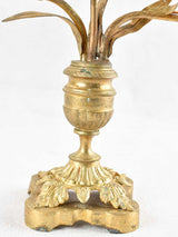 Pair of antique altar candelabras with flowers 20½"