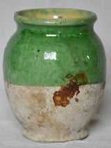 Confit pot, antique, green, small 6¼"
