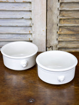 Two white French serving bowls with lion heads - Pillivuyt