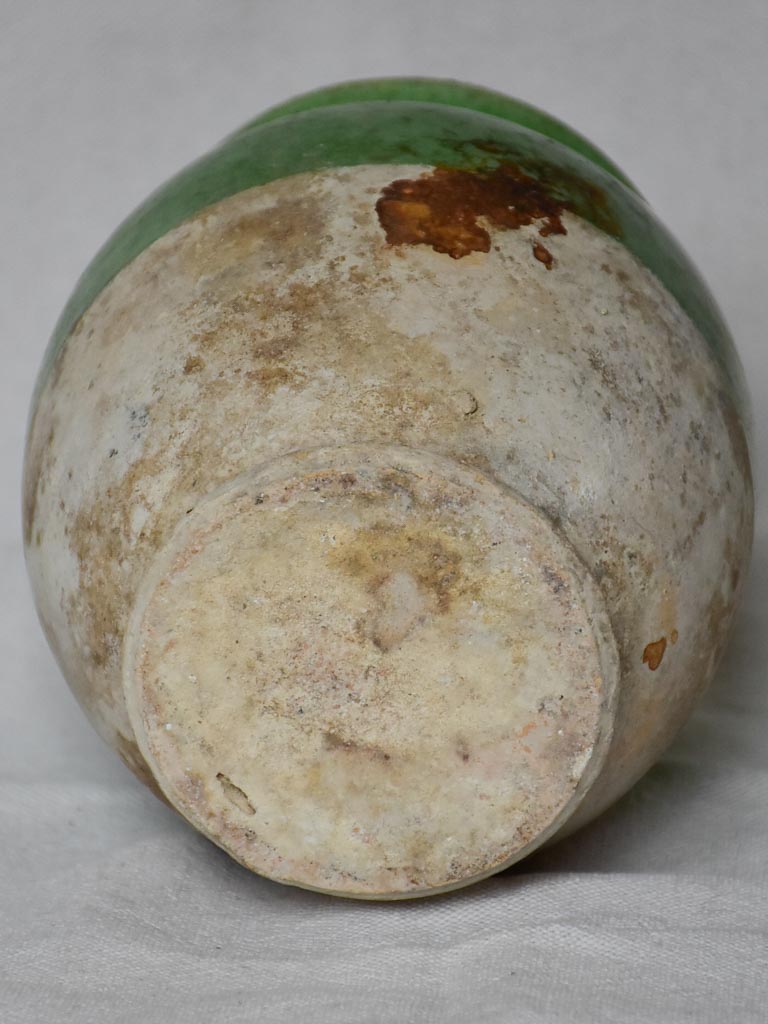 Confit pot, antique, green, small 6¼"