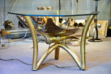 Vintage French coffee table with illuminated butterfly base