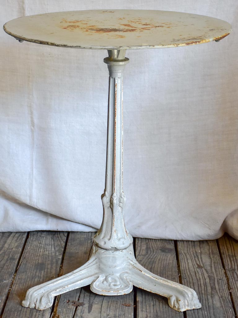 Art Nouveau bistro table with light grey patina