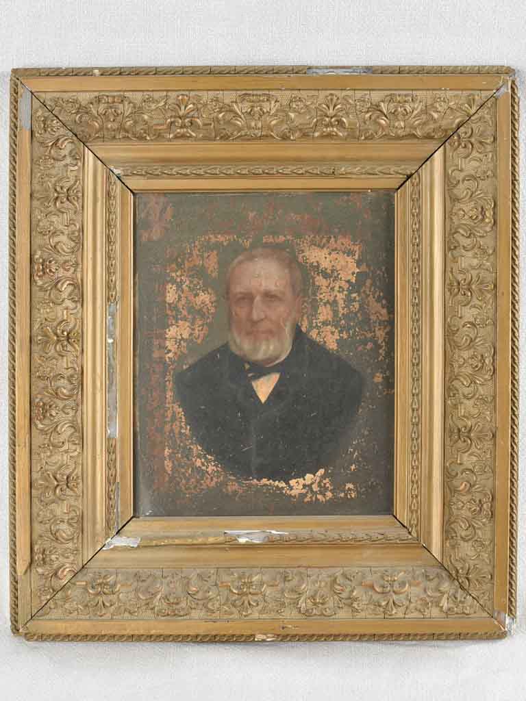 Rustic nineteenth-century bearded man portrait