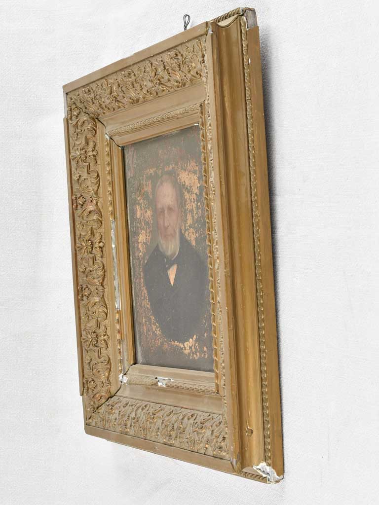 Vintage rustic framed bearded man
