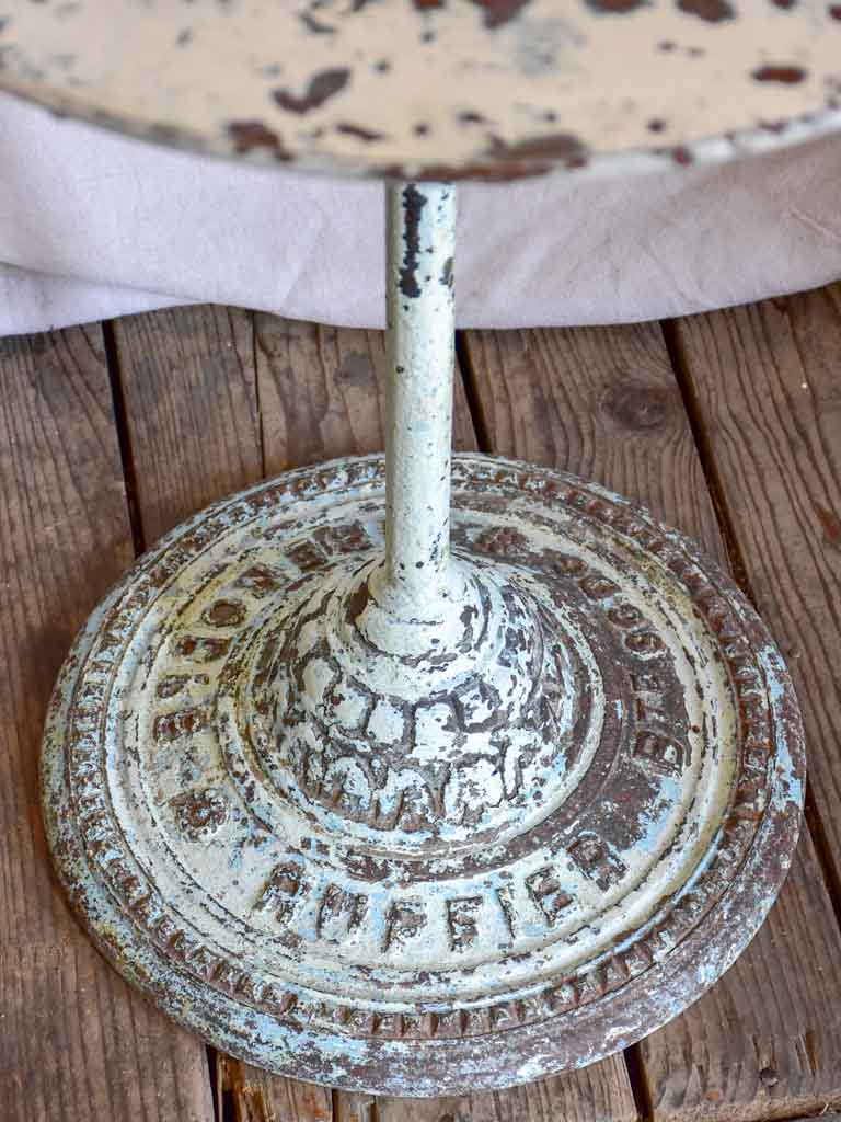 Antique French bistro table with timeworn patina - Rufier cast iron