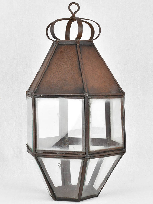 Handcrafted iron French lantern, 19th-century