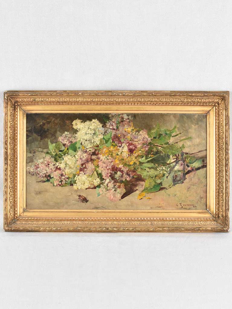 Floral still life, 19th-century, 16½" x 26½"