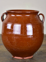 Vintage French confit pot with unusual brown glaze