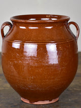 Vintage French confit pot with unusual brown glaze 8”