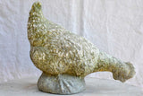 Vintage French garden sculpture of a foraging hen