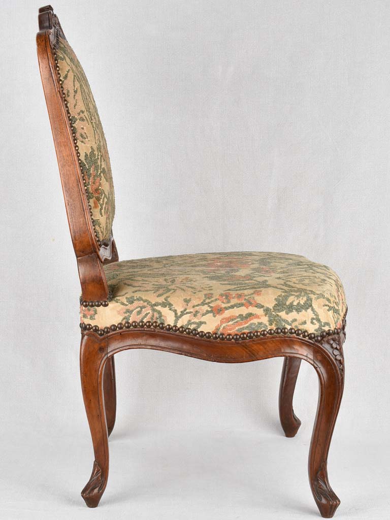 Elegantly Crafted Floral Cresting Slipper Chair