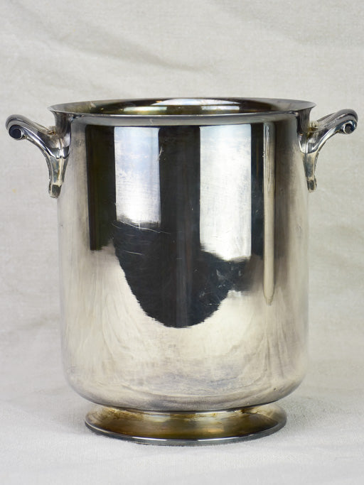 Antique French Christofle champagne bucket with pretty handles - silver plate 9"