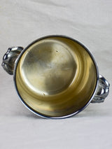Antique French Christofle champagne bucket with pretty handles - silver plate 9"