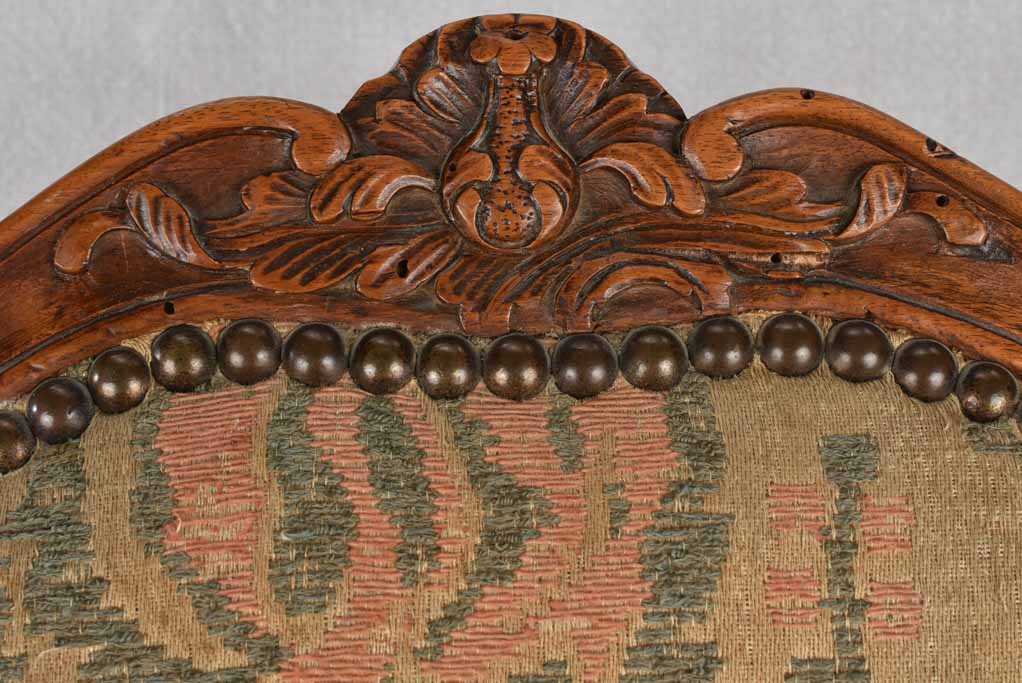 Historical Floral-Railed Slipper Chair