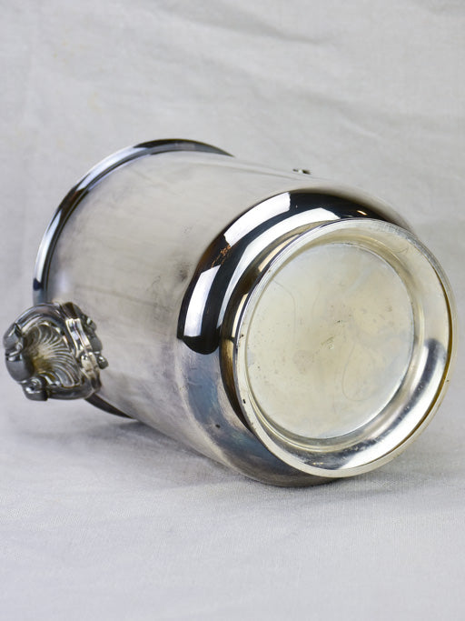 Antique French Christofle champagne bucket with pretty handles - silver plate 9"