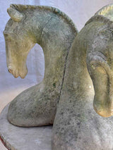 Unusual cement horse sculpture - three heads