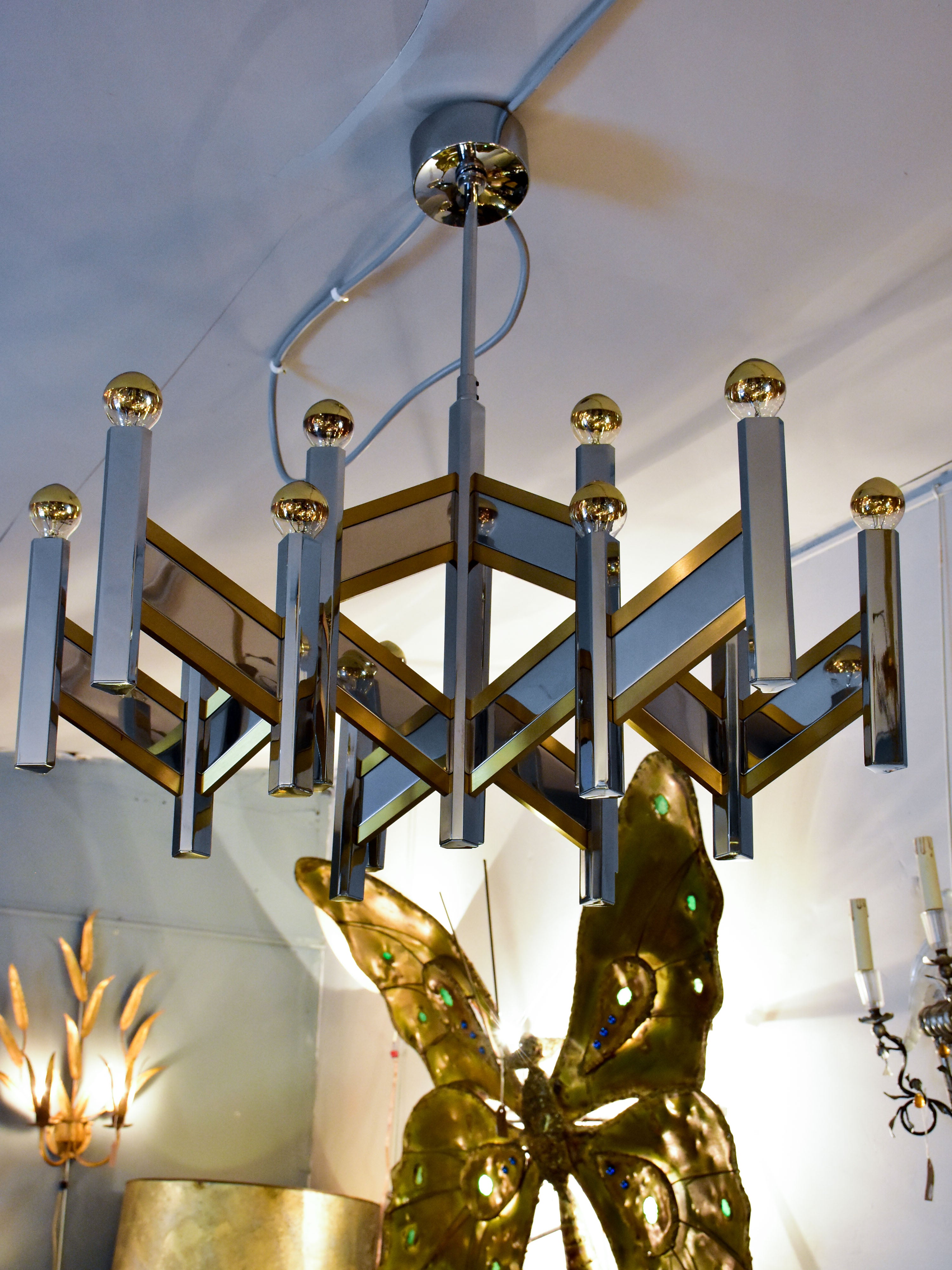 Original chevron Sciolari chandelier