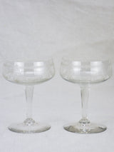 Set of 10 Napoleon III champagne cups with pretty engravings