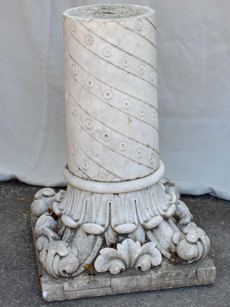 19th Century Carrara marble Corinthian column