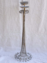 Tall wrought iron candlestick for three large candles 30"