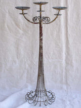 Tall wrought iron candlestick for three large candles 30"