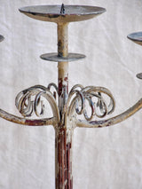 Tall wrought iron candlestick for three large candles 30"