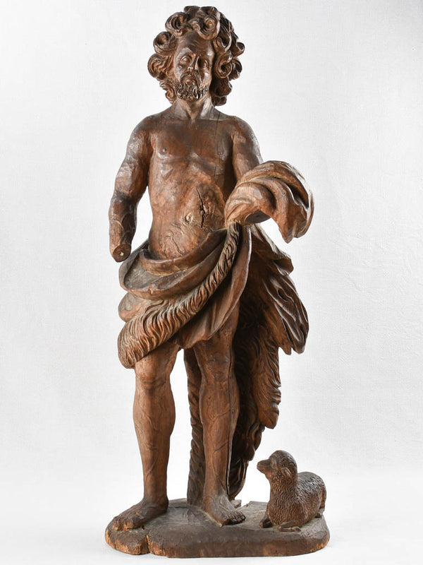 17th-century oak John Baptist statue