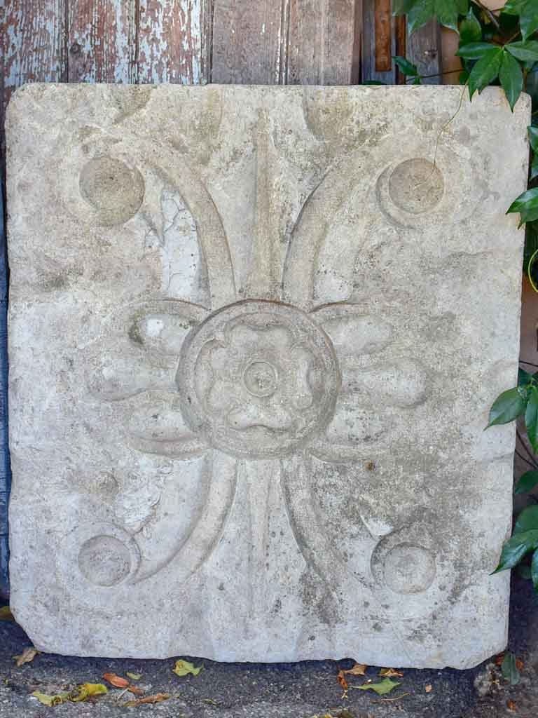 Large salvaged French ceiling plaster mold - cement