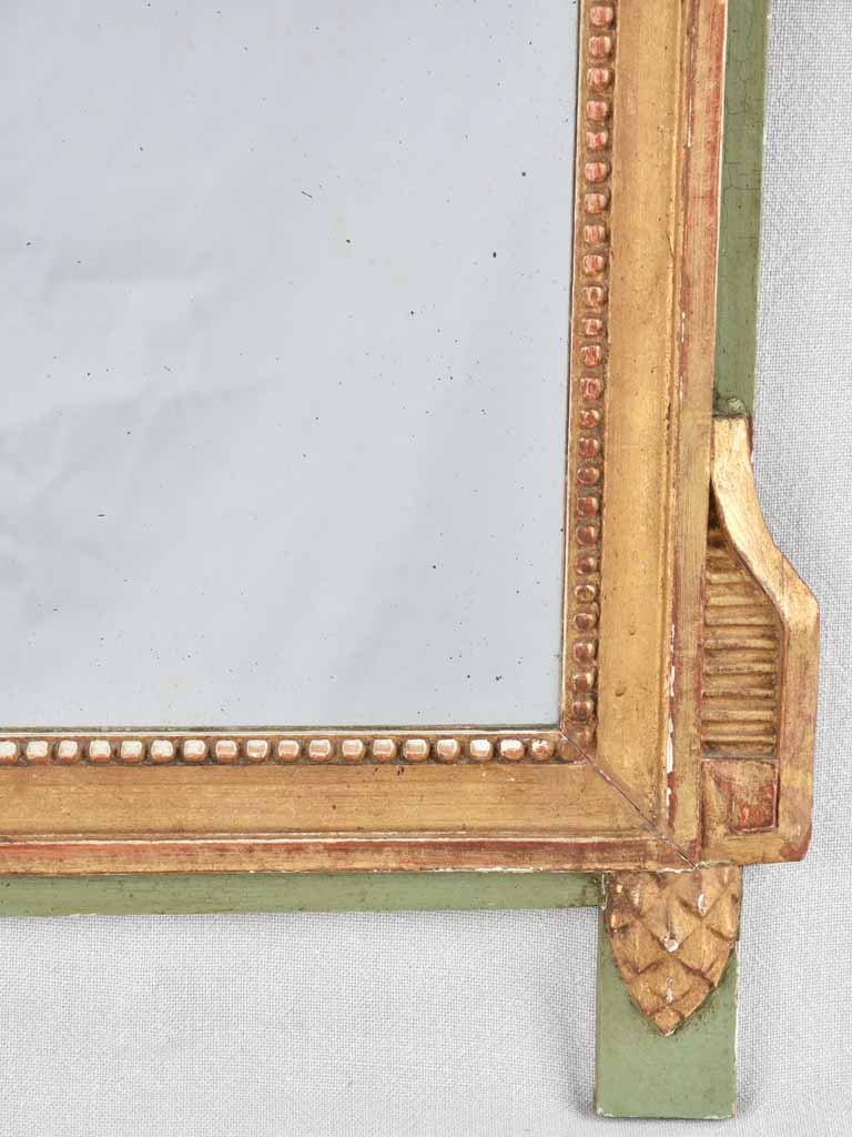 Large 19th century Beaucaire mirror with decorative crest 41¼" x 22½"