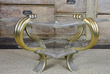 Vintage French coffee table - square with two shelves