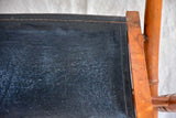 Four antique French colonial folding leather boat deck chairs