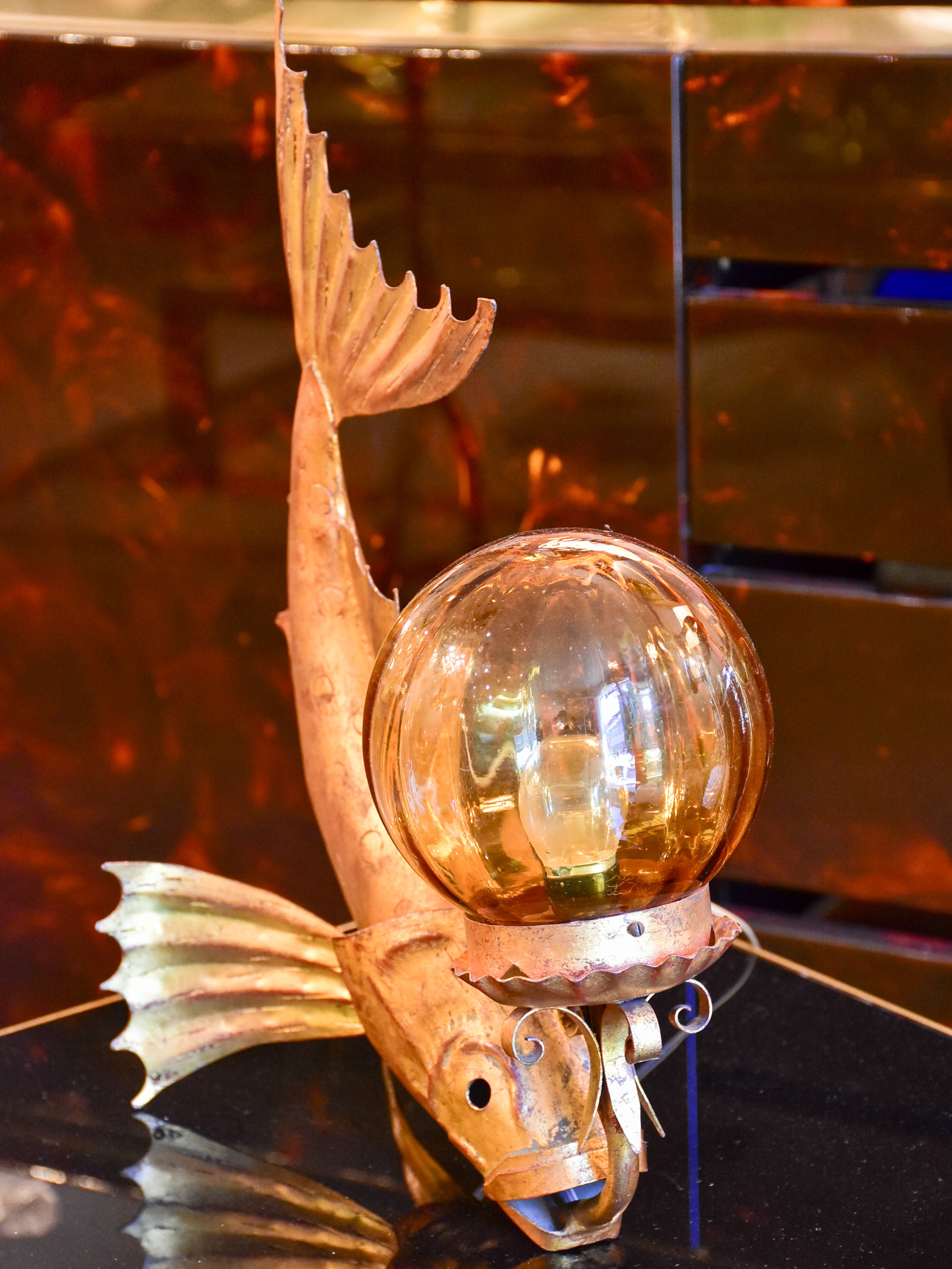 Wall Mountable Vintage Fish Light Fixture