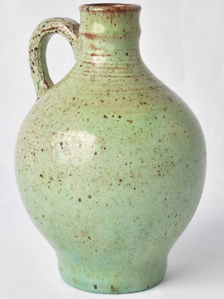 Vintage pitcher w/ celadon glaze 8¼"