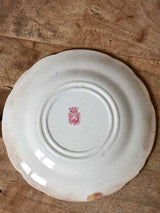 Collection of nine Gien Jeanne of Arc plates with pink border