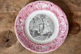 Collection of nine Gien Jeanne of Arc plates with pink border