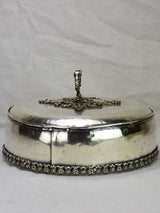 Elaborate early 19th Century French meat cover - silver fused on copper 13¾"