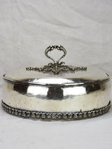 Elaborate early 19th Century French meat cover - silver fused on copper 13¾"