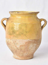 Charming antique yellow confit pot