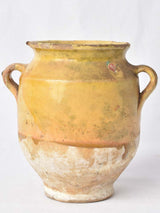 Vintage yellow confit pot with label