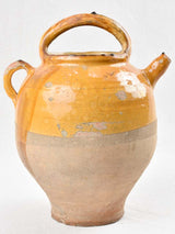 Antique Two-handled Yellow Glazed Pitcher